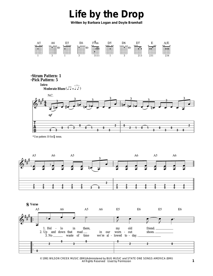 Life By The Drop Acoustic Guitar scores gallery preview page 1
