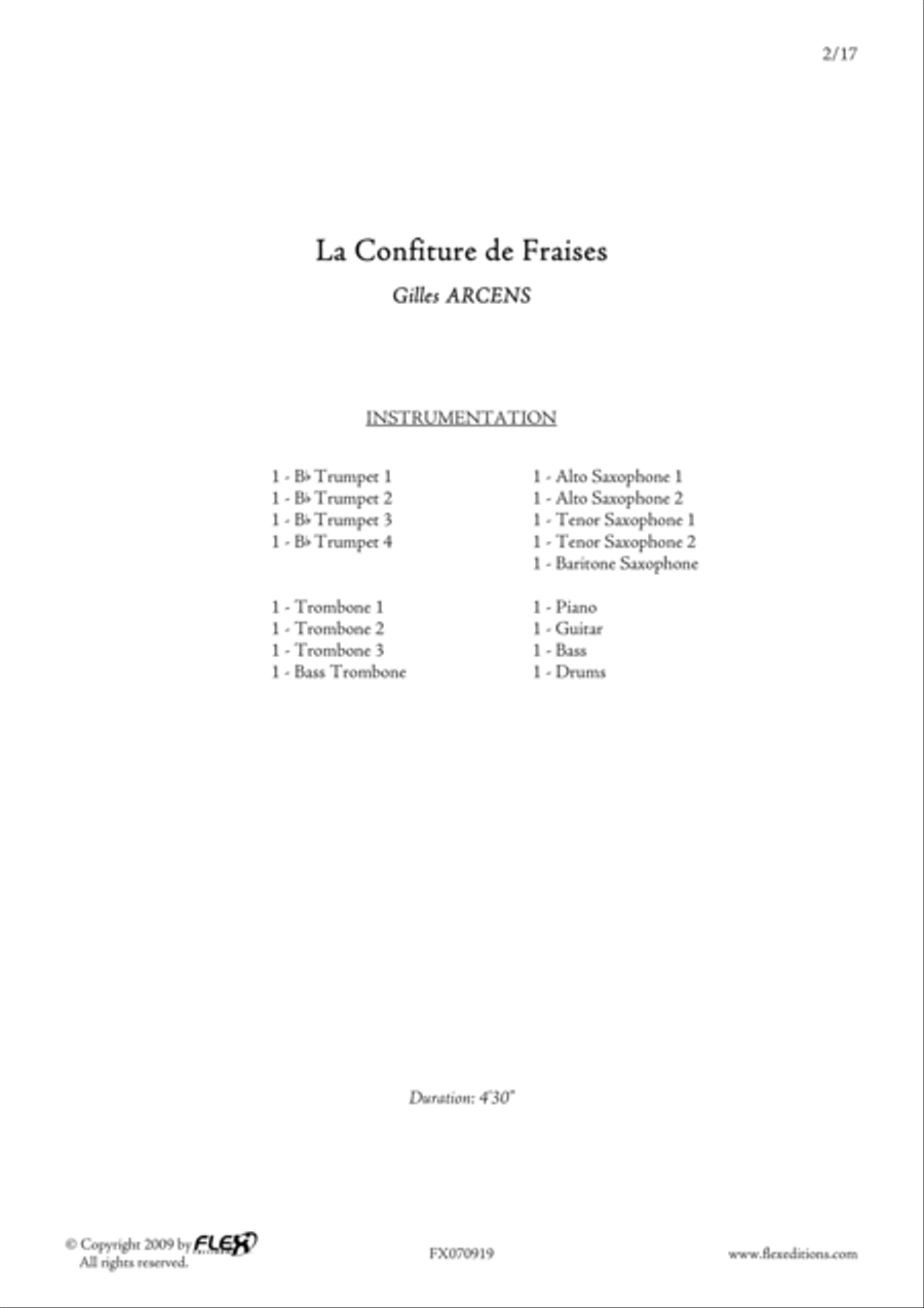 La confiture de fraises Big Band scores gallery preview page 2