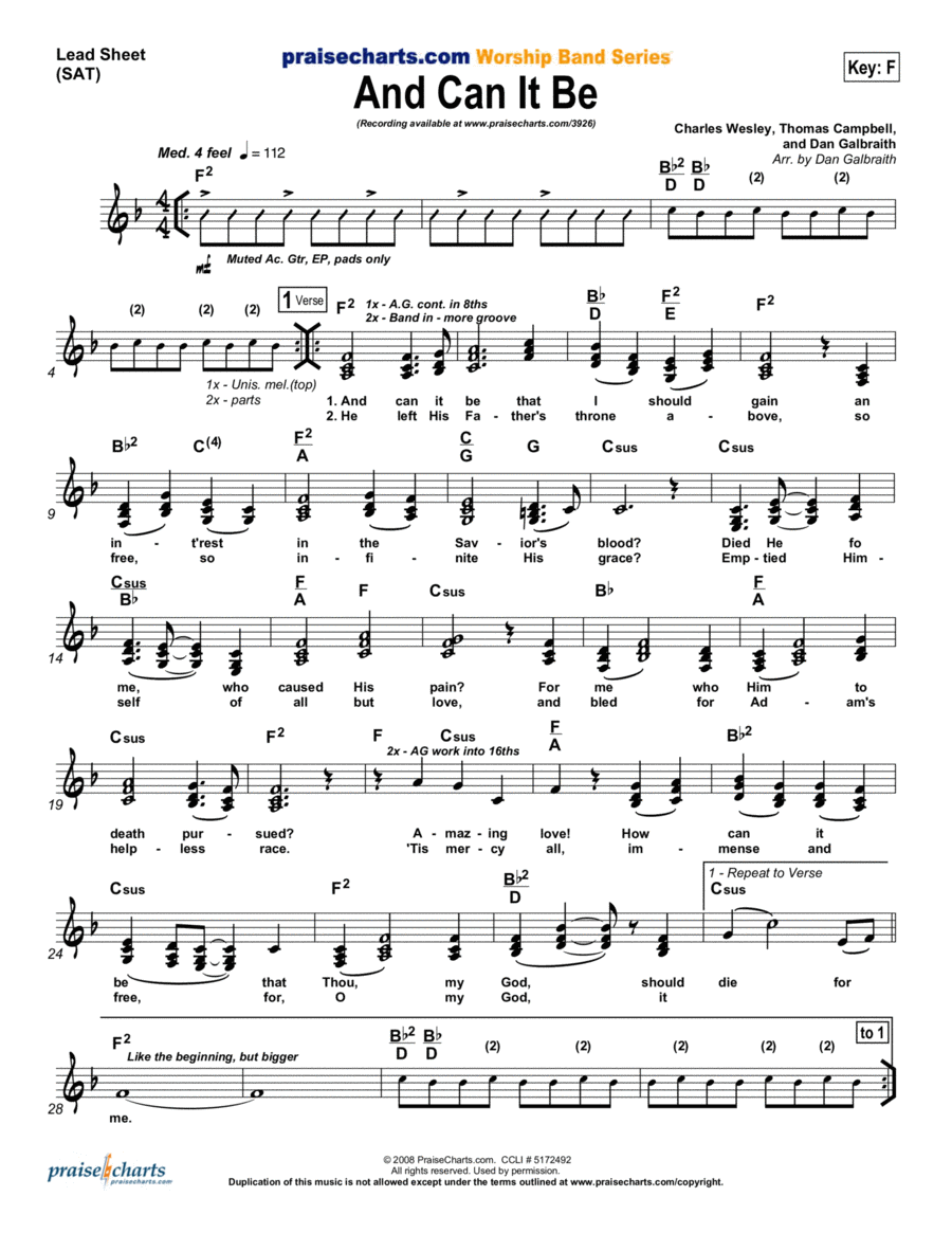 And Can It Be Piano scores gallery preview page 1