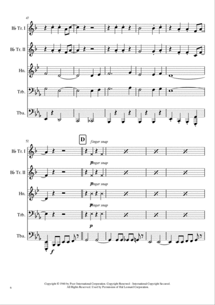 You Are My Sunshine You Are My Sunshine Brass Ensemble scores gallery preview page 6