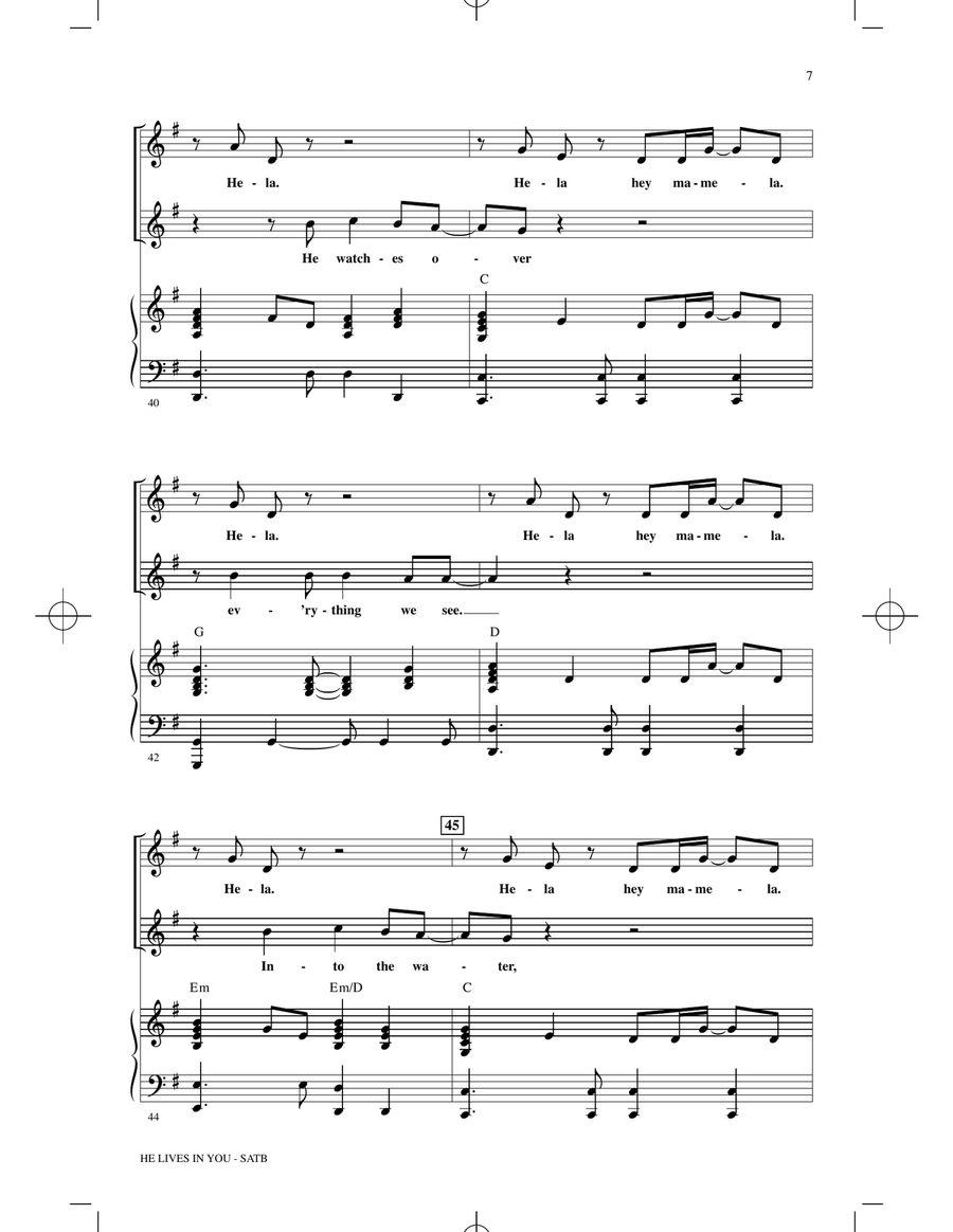 He Lives In You (from The Lion King II: Simba's Pride) (arr. Mark Brymer) 4-Part scores gallery preview page 6