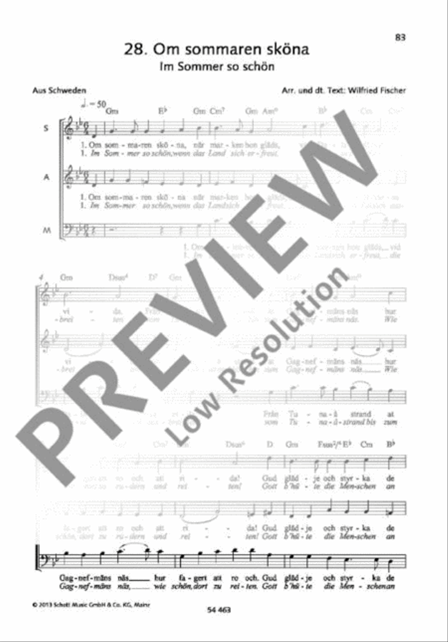 Om sommaren sköna A Cappella scores gallery preview page 2