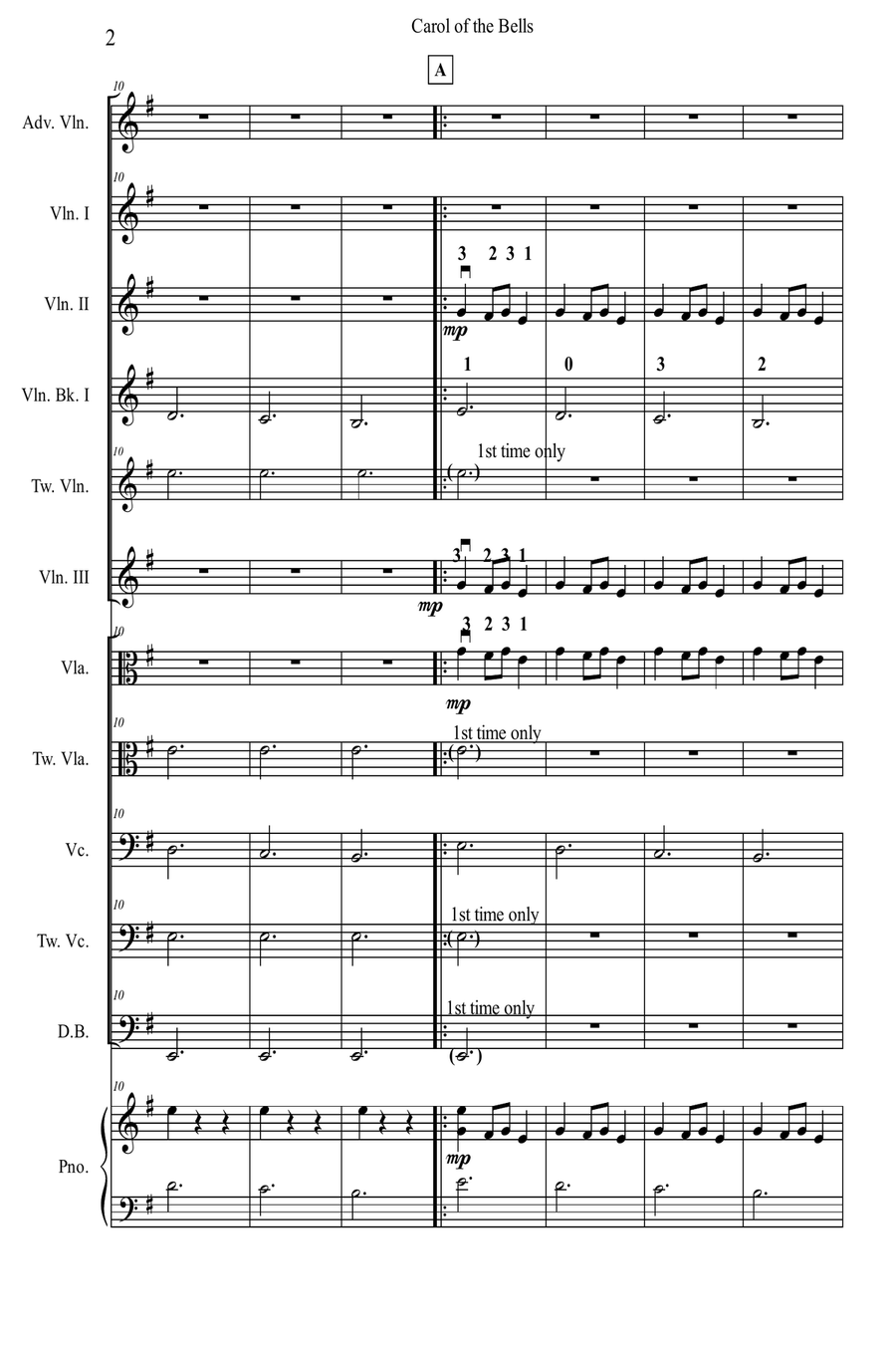 Carol of the Bells for Multi-Level String Orchestra image number null