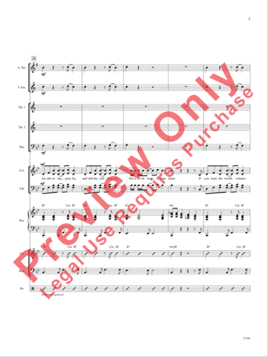 Put a Little Love in Your Heart Choir scores gallery preview page 6