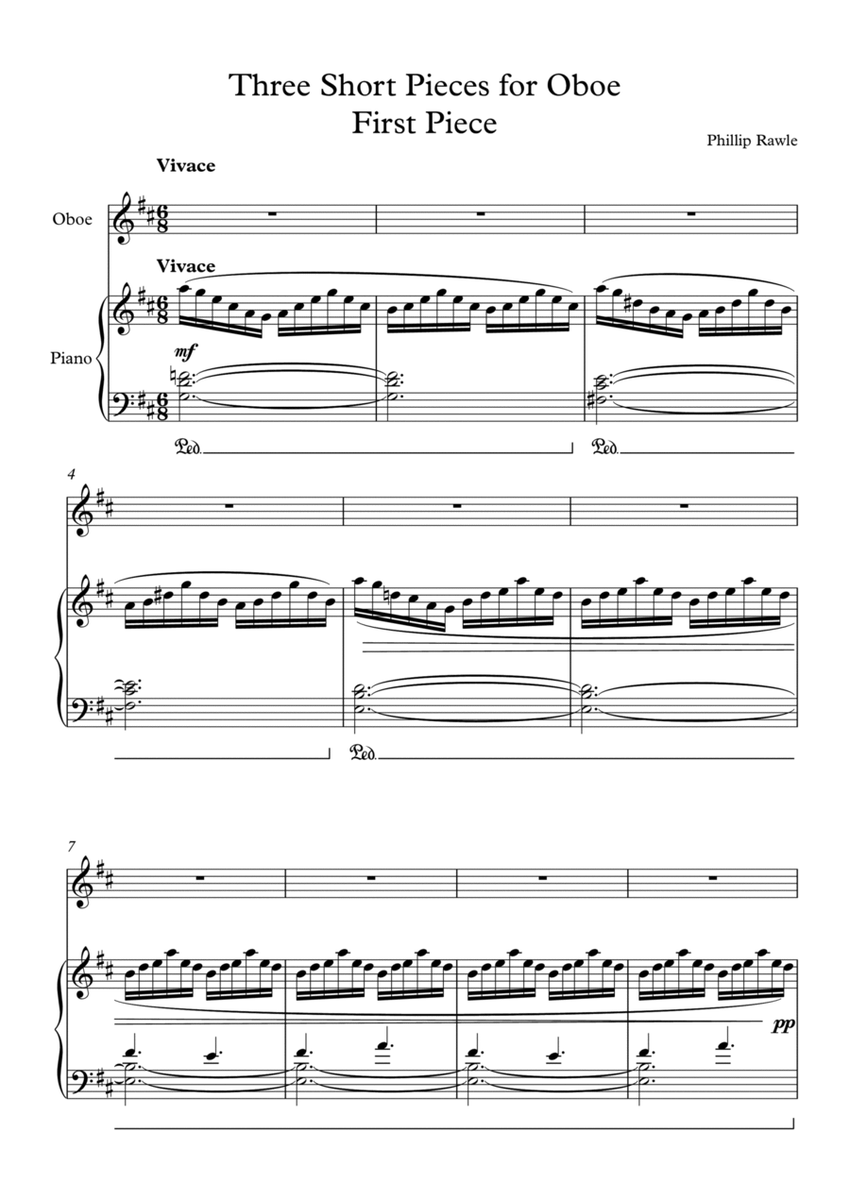 Three Short Pieces for Oboe and Piano image number null