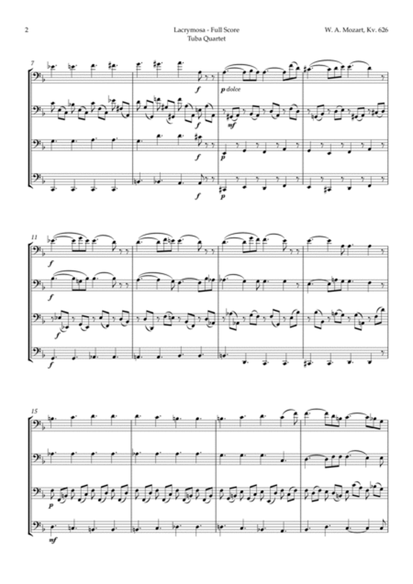 Lacrymosa by Mozart for Tuba Quartet image number null