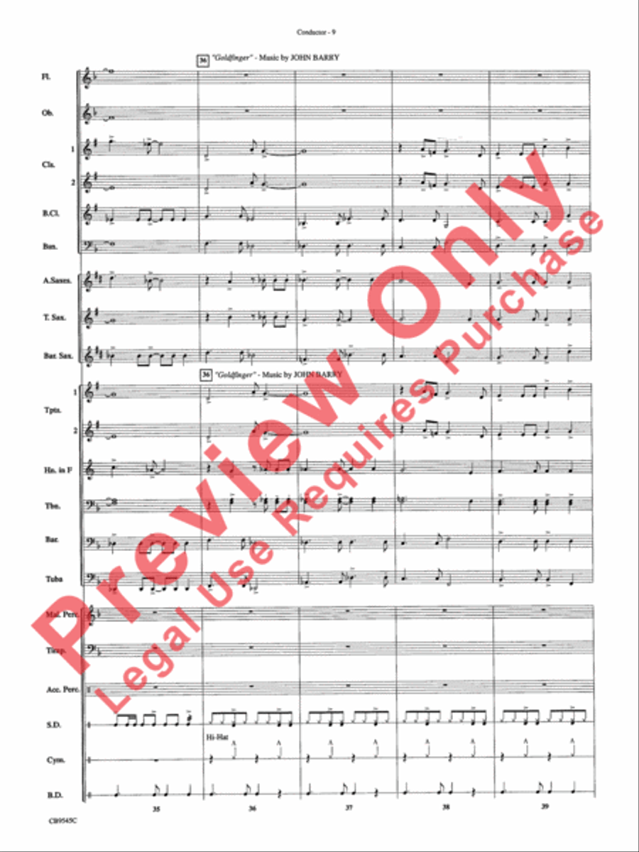 James Bond Returns Concert Band scores gallery preview page 12