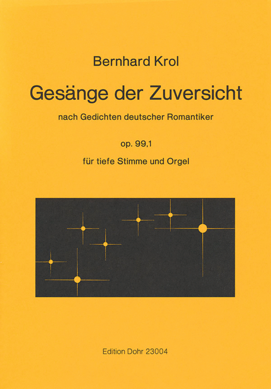 Gesänge der Zuversicht für tiefe Stimme und Orgel op. 99,1 -Nach Gedichten deutscher Romantiker- Score scores gallery preview page 1