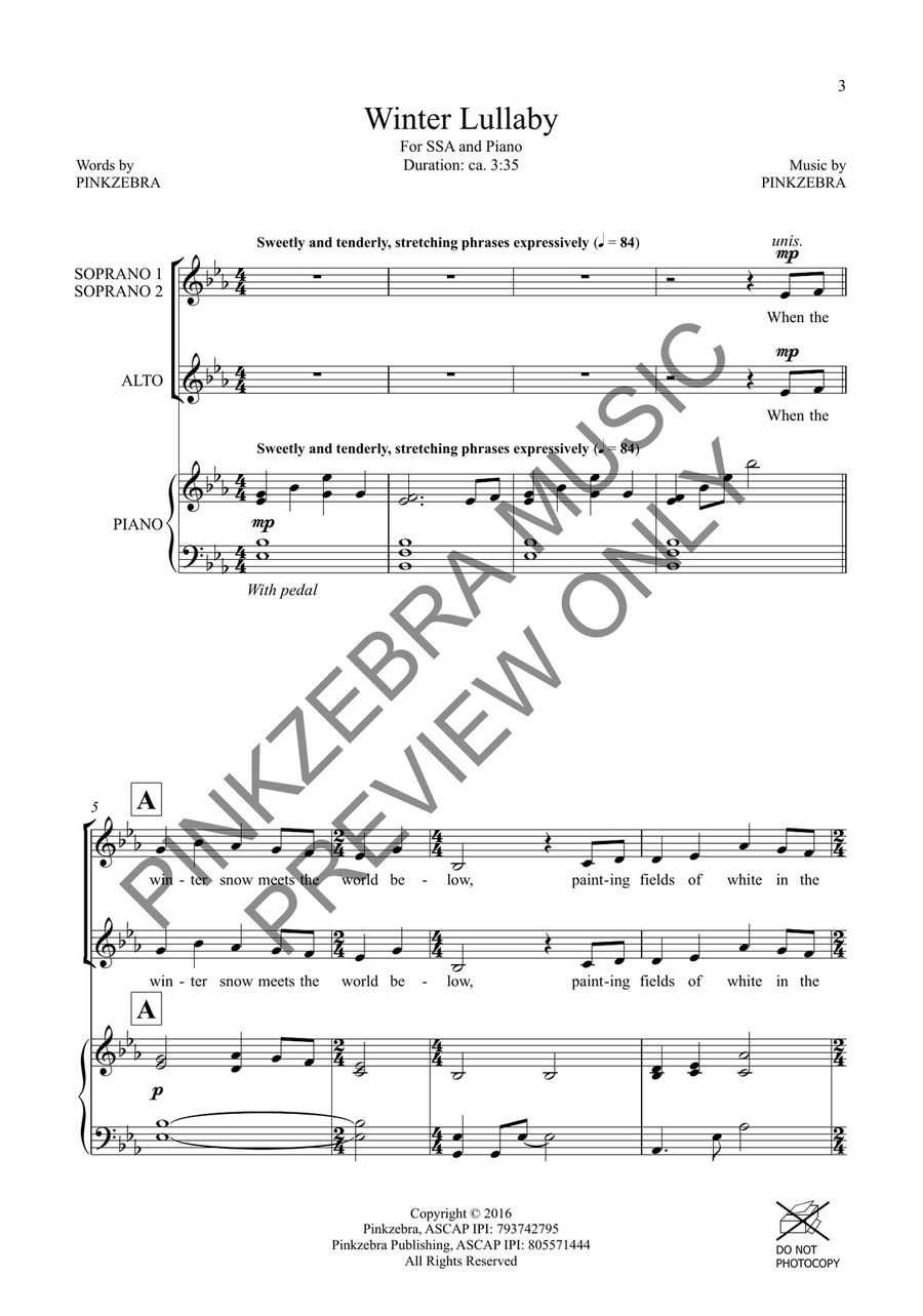 Winter Lullaby (SSA) SSA scores gallery preview page 4