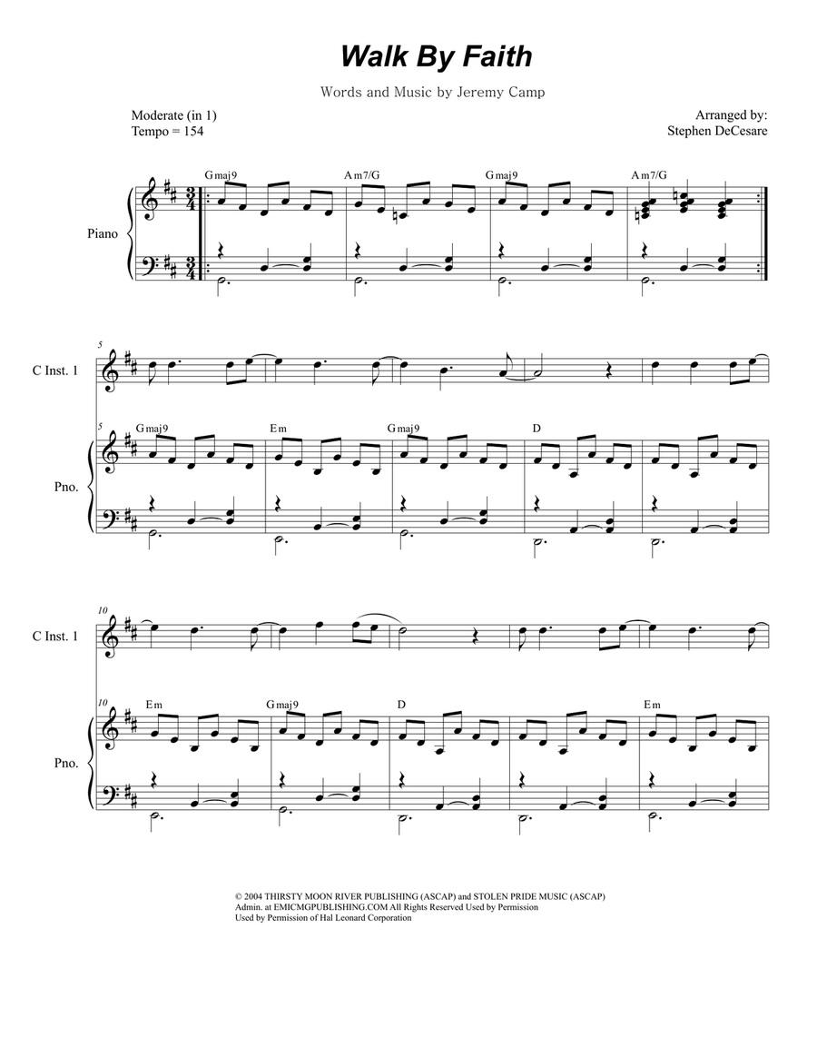 Walk By Faith Flute scores gallery preview page 1