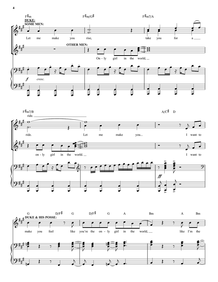 Only Girl In A Material World (from Moulin Rouge! The Musical) Voice scores gallery preview page 4