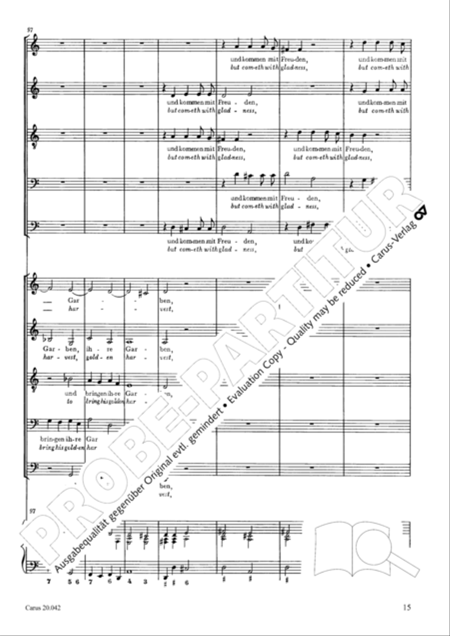 He who weeping soweth (Die mit Tranen saen) SATBarB scores gallery preview page 16