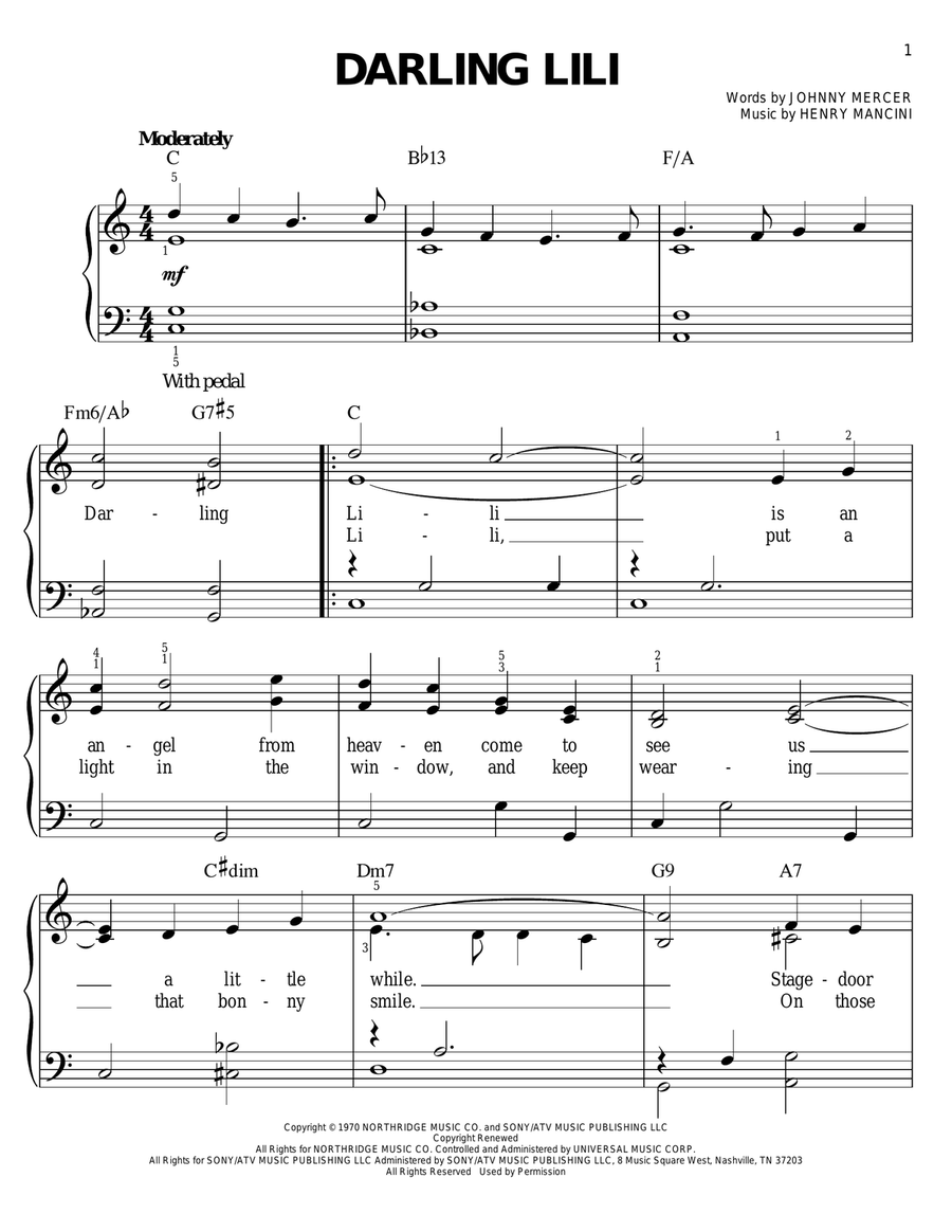 Darling Lili Darling Lili Voice scores gallery preview page 1