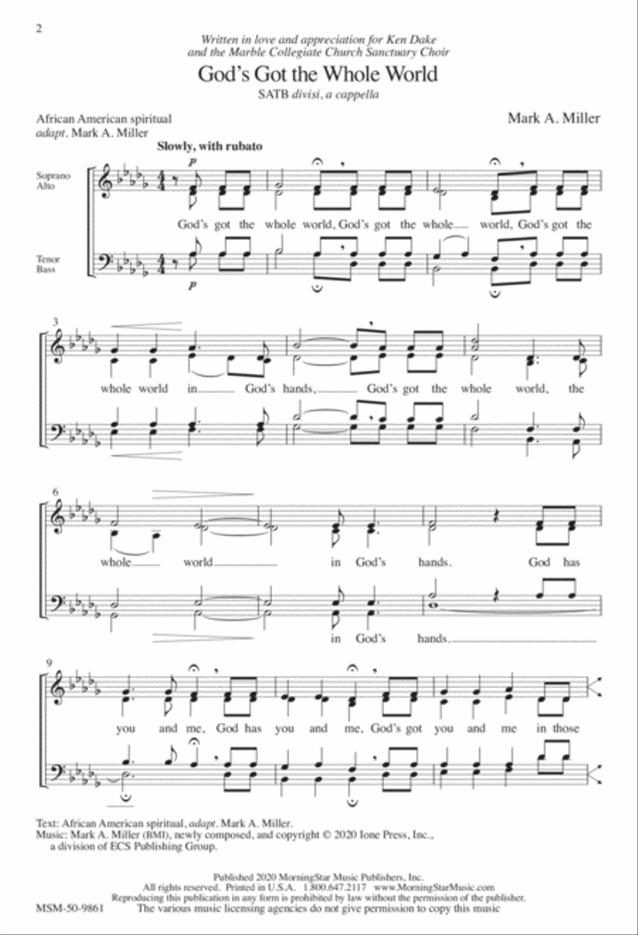 God's Got the Whole World Divisi scores gallery preview page 1