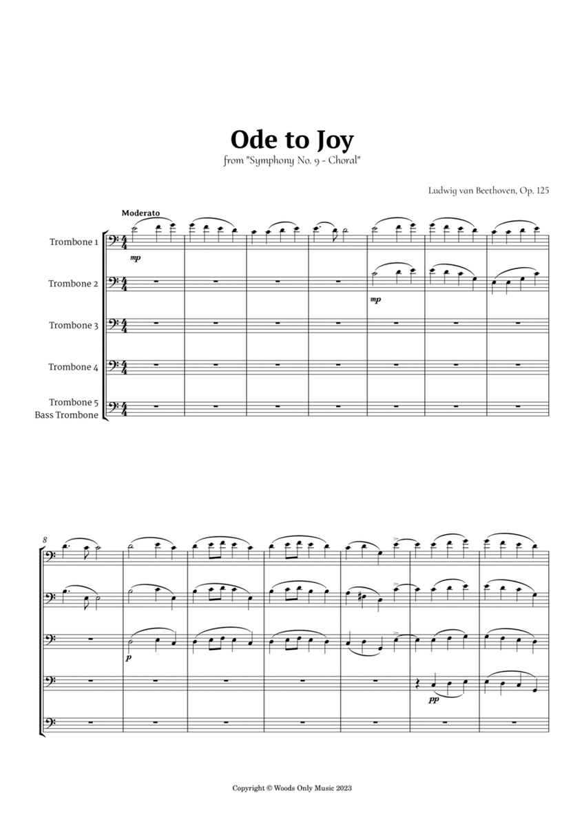 Ode to Joy by Beethoven for Trombone Quintet image number null