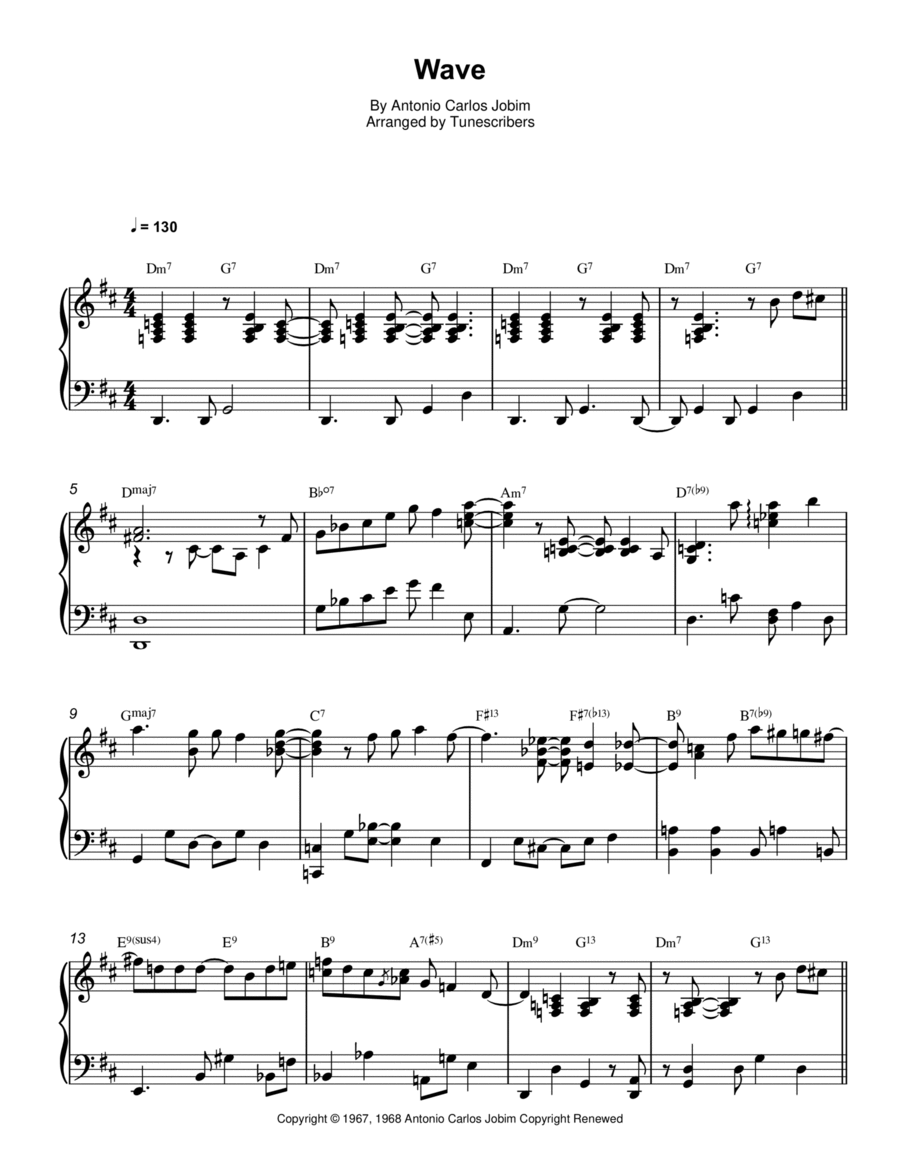 Wave Wave Piano Solo scores gallery preview page 1