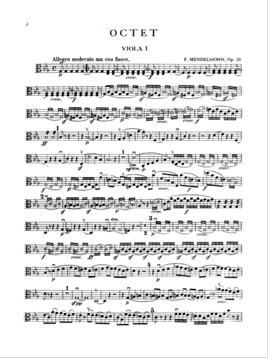 String Octet in E-flat Major, Op. 20 Small Ensemble scores gallery preview page 3