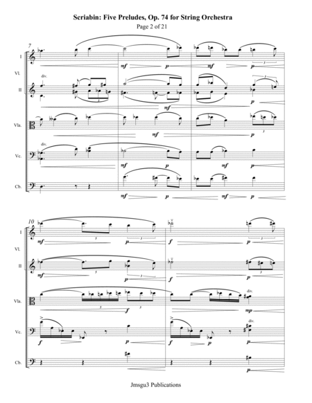 Scriabin: Five Preludes, Op. 74 for String Orchestra - Score Only image number null