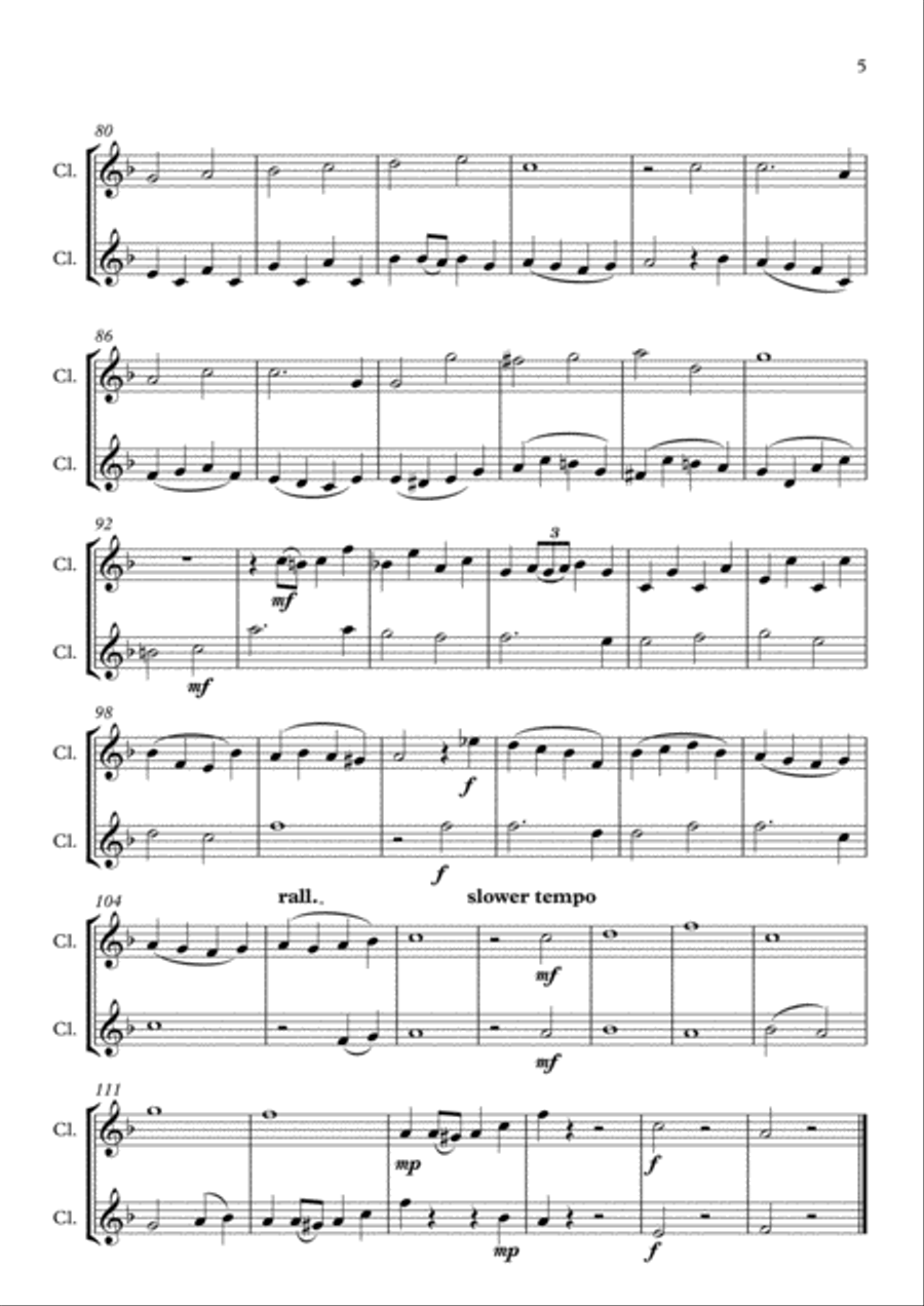 Patriotic Songs, A Medley for Clarinet Duet Clarinet Duet scores gallery preview page 5