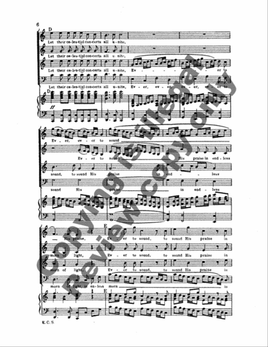 Samson: Let Their Celestial Concerts All Unite 4-Part scores gallery preview page 5