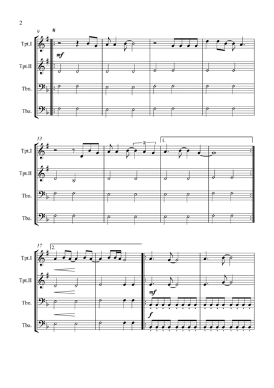 Don't Stop Believin' Brass Quartet scores gallery preview page 2