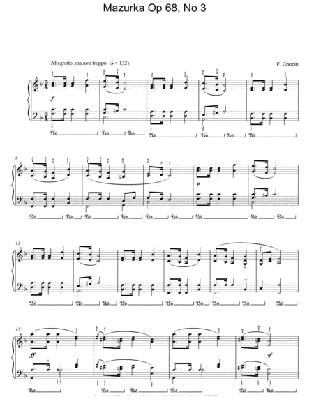 Mazurka Op. 68, No. 3