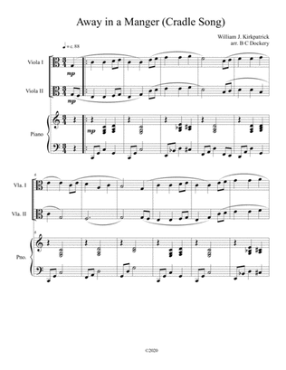 Away in a Manger (Cradle Song) for viola duet with piano accompaniment
