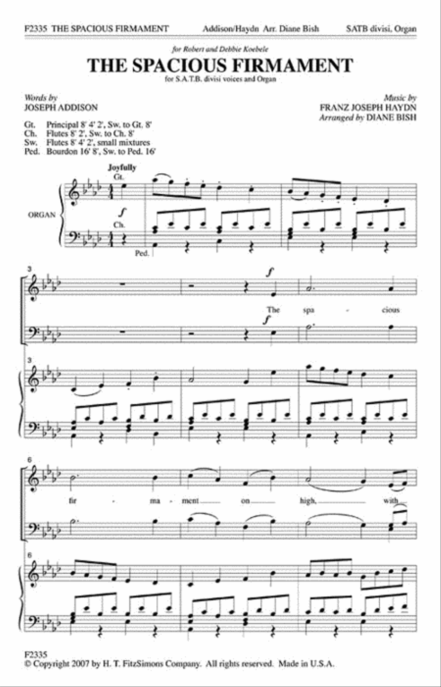 The Spacious Firmament Divisi scores gallery preview page 2