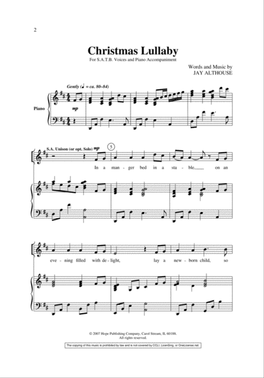 Christmas Lullaby Christmas Lullaby 4-Part scores gallery preview page 2