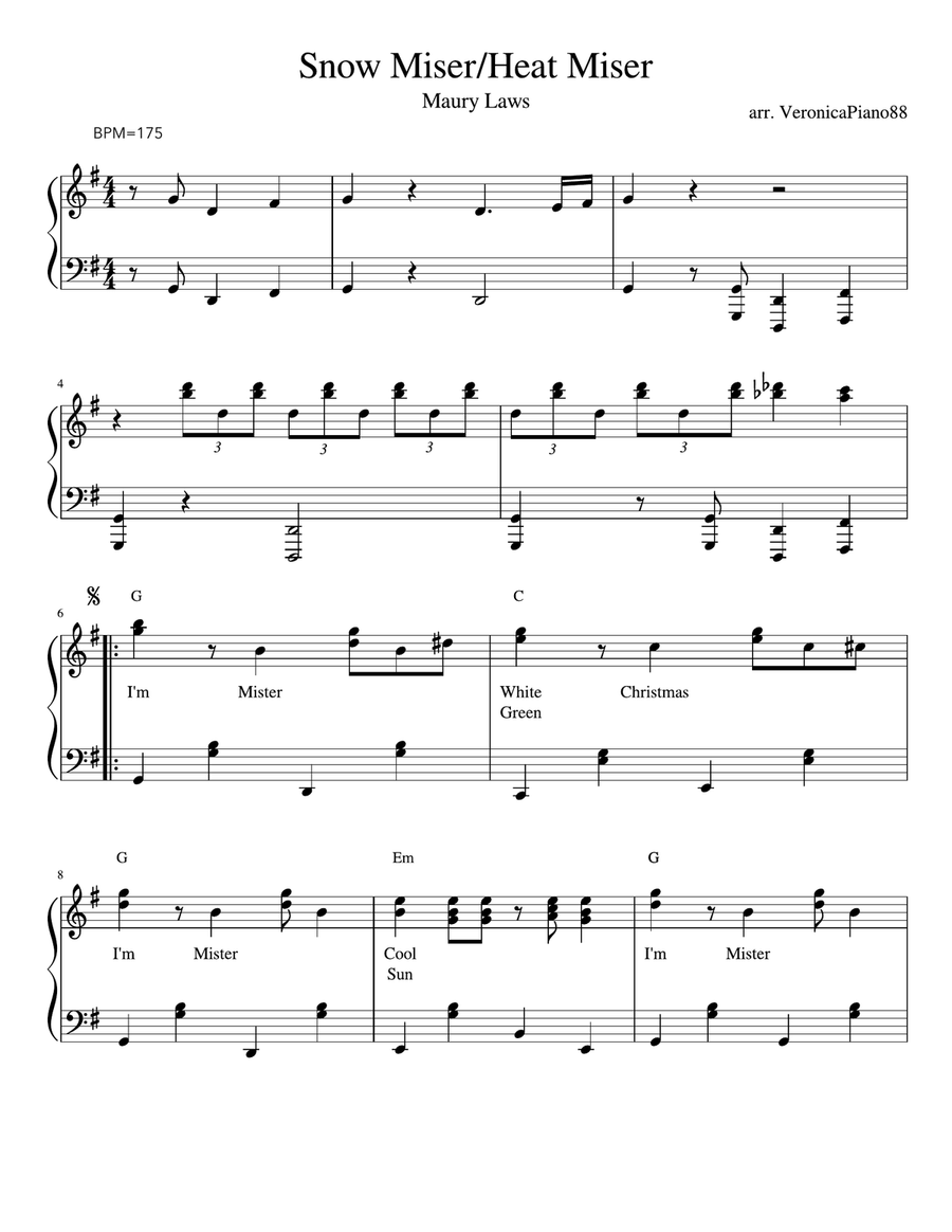 Snow Miser Piano Solo scores gallery preview page 1