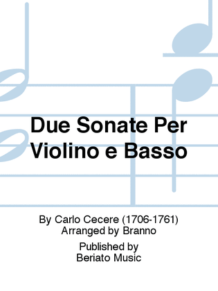 Due Sonate Per Violino e Basso