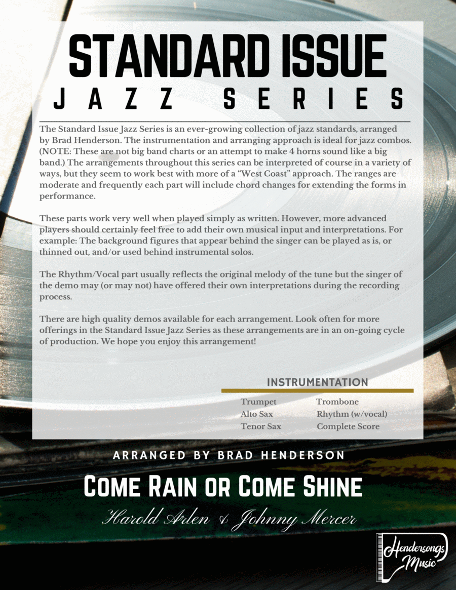 Come Rain Or Come Shine Come Rain Or Come Shine Jazz Ensemble scores gallery preview page 1