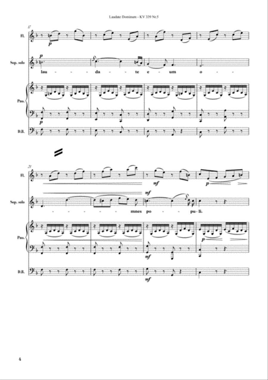 Laudate Dominum - Mozart KV 339 Small Ensemble scores gallery preview page 6