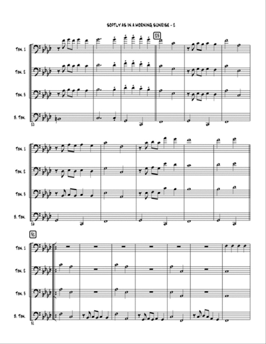 Softly As In A Morning Sunrise Brass Quartet scores gallery preview page 3
