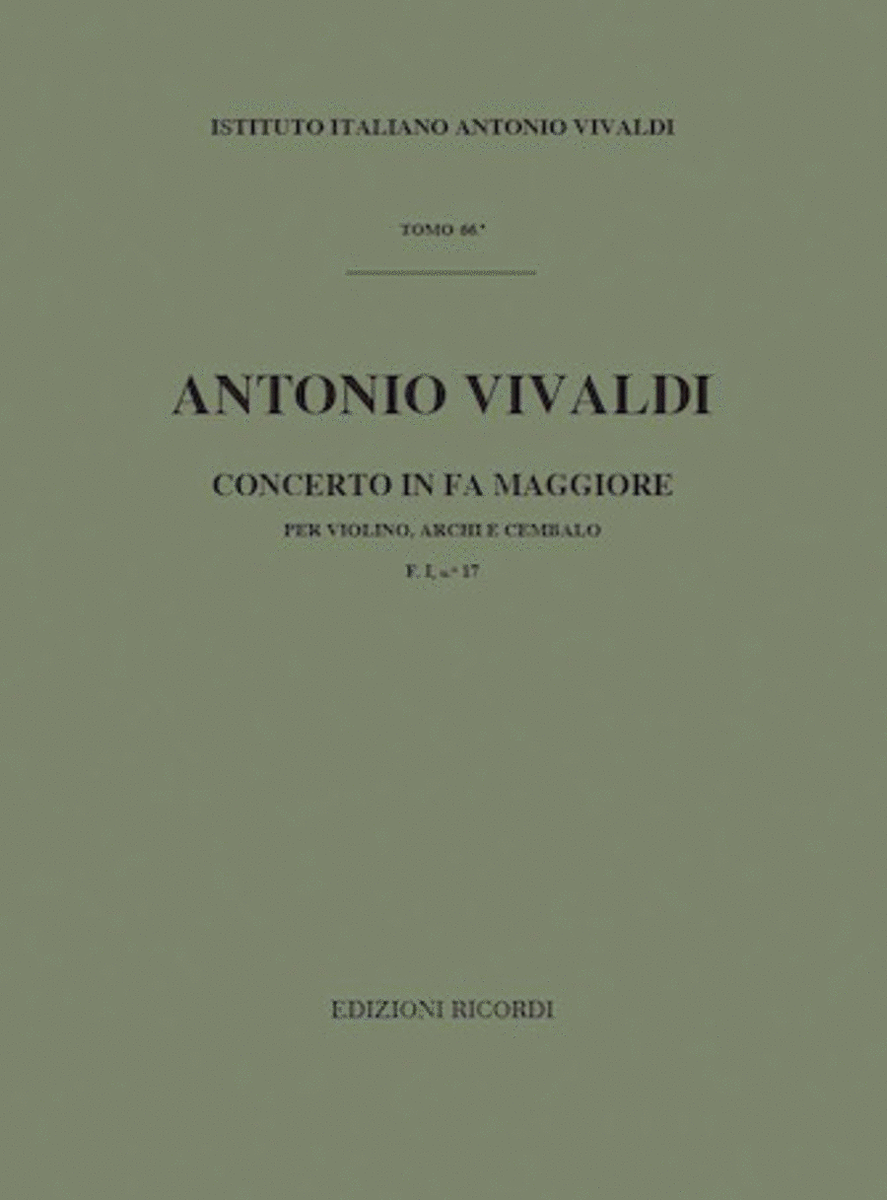 Concerti Per Vl., Archi E B.c: In Fa Rv 288