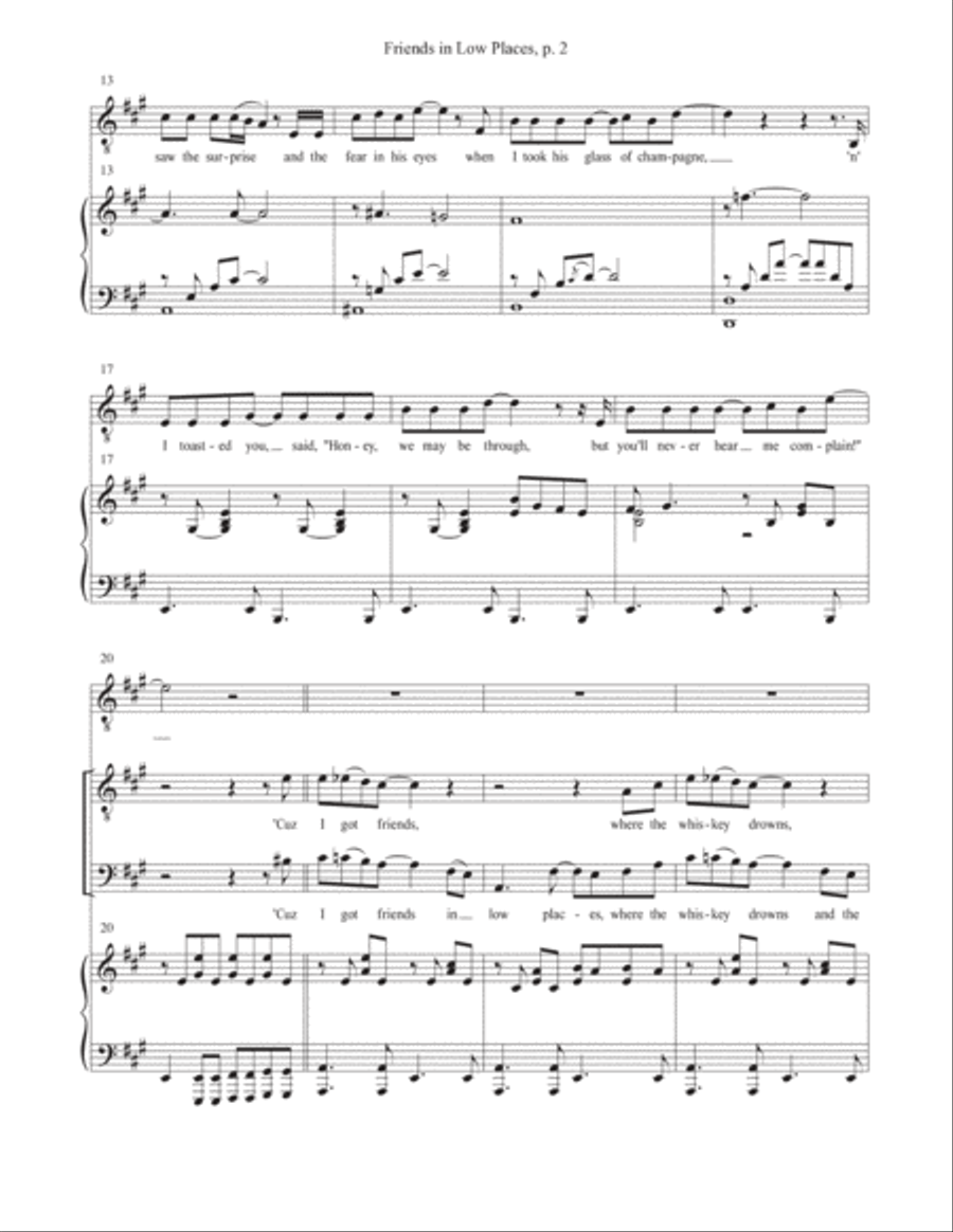 Friends In Low Places TTBB scores gallery preview page 2