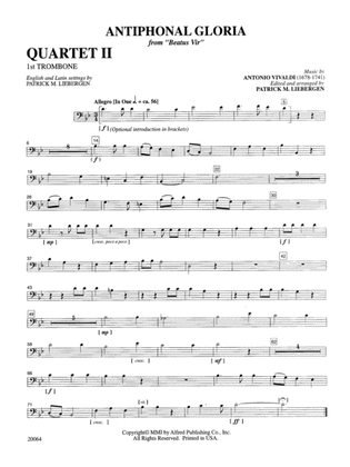 Antiphonal Gloria: 1st Trombone - Quartet 1