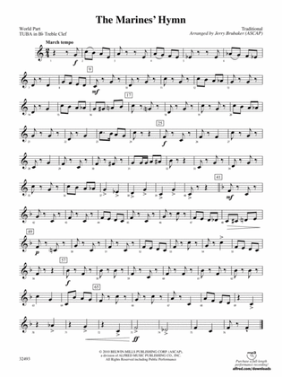 The Marines' Hymn: (wp) B-flat Tuba T.C.