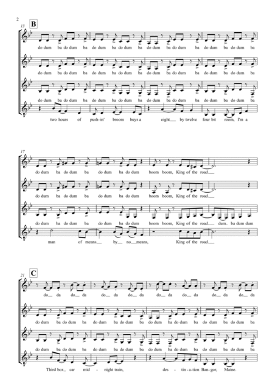King Of The Road 4-Part scores gallery preview page 2