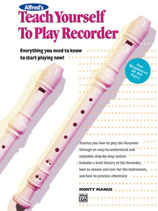 Book cover for Alfred's Teach Yourself to Play Recorder