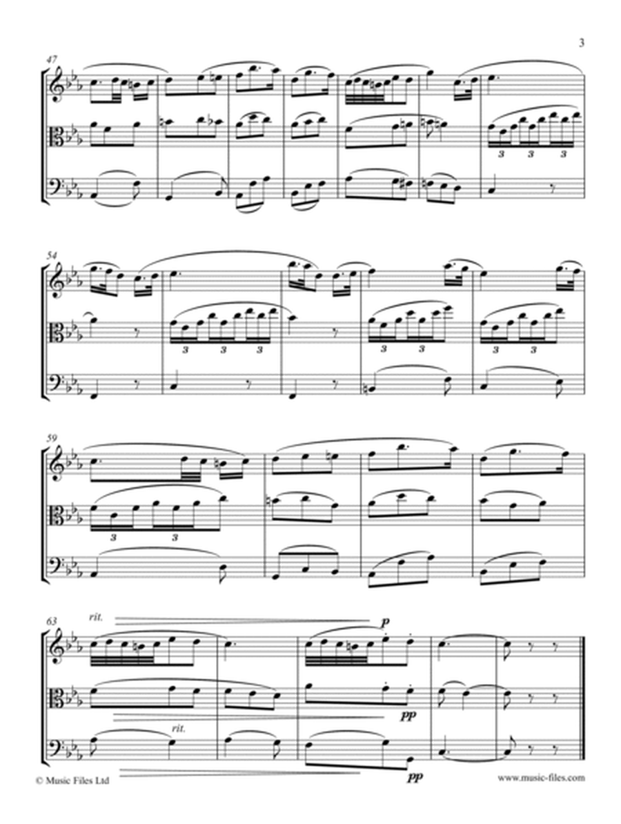 Brahms' 3rd Symphony, Theme from 3rd movement - arranged for Violin, Viola & Cello image number null