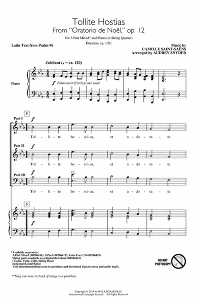 Tollite Hostias (from Oratorio de Noel, op. 12) image number null