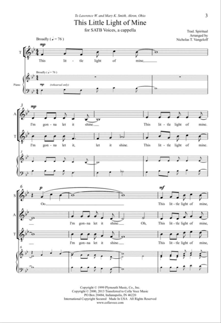 This Little Light Of Mine 4-Part scores gallery preview page 2
