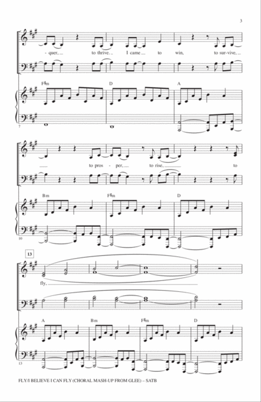 Fly / I Believe I Can Fly (Choral Mash-up from Glee) (ed. Mark Brymer) 4-Part scores gallery preview page 2
