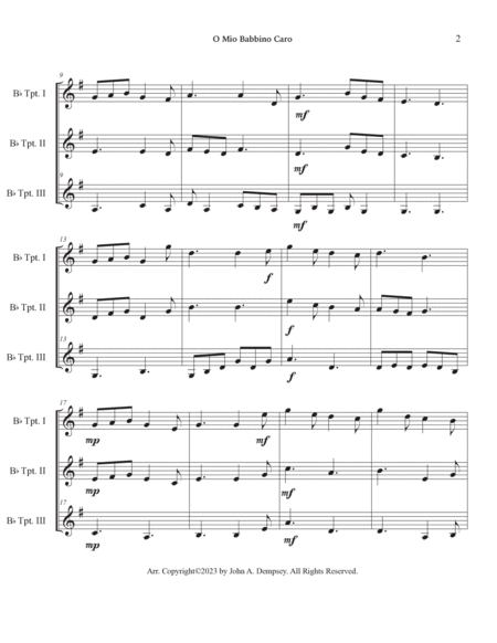 O Mio Babbino Caro (Trumpet Trio) image number null