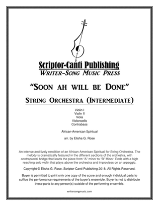 Soon Ah Will Done (African-American Spiritual) for Intermediate String Orchestra