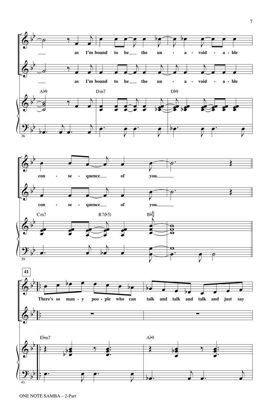 One Note Samba (Samba De Uma Nota So) 2-Part scores gallery preview page 5