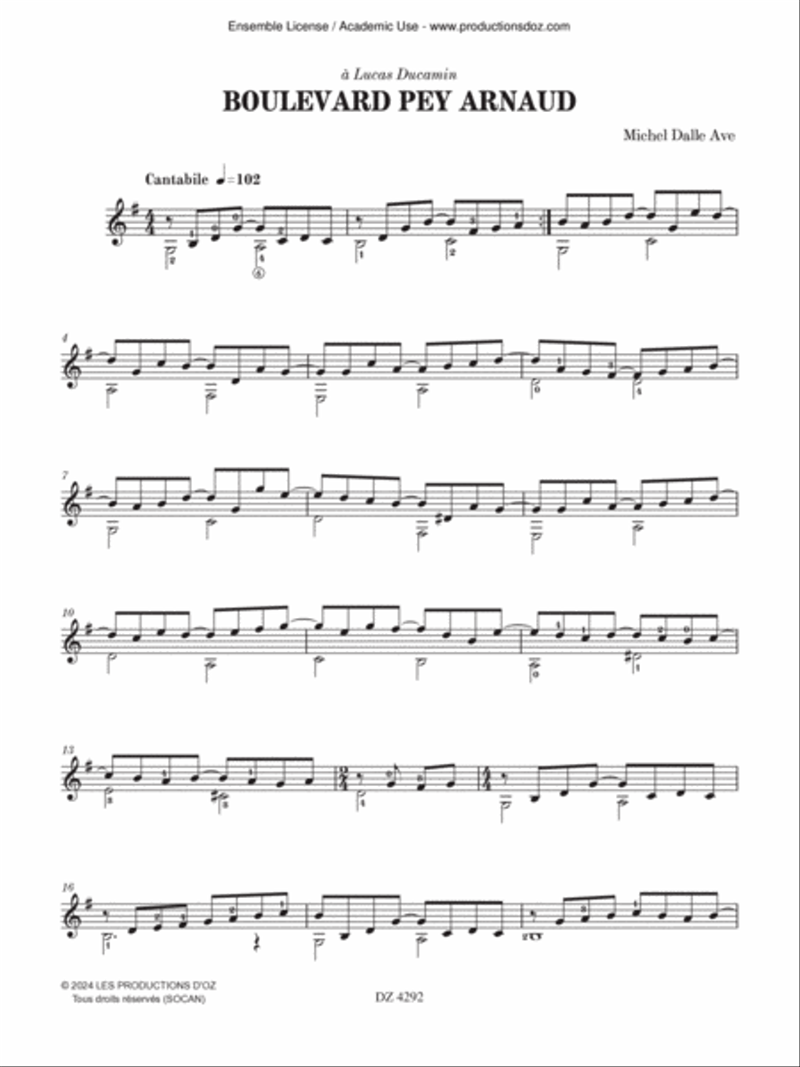 Boulevard Pey Arnaud Classical Guitar scores gallery preview page 2
