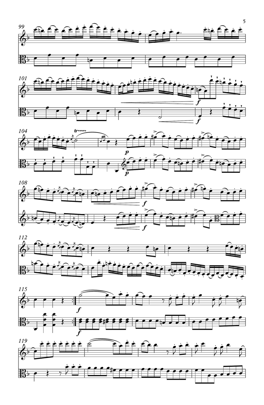 Devienne Duet for Flute & Viola Flute scores gallery preview page 5