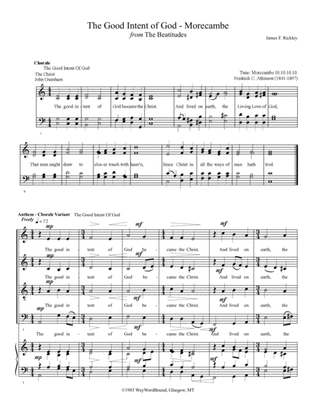 The Good Intent of God (Morecambe) - Anthem - Chorale Variant